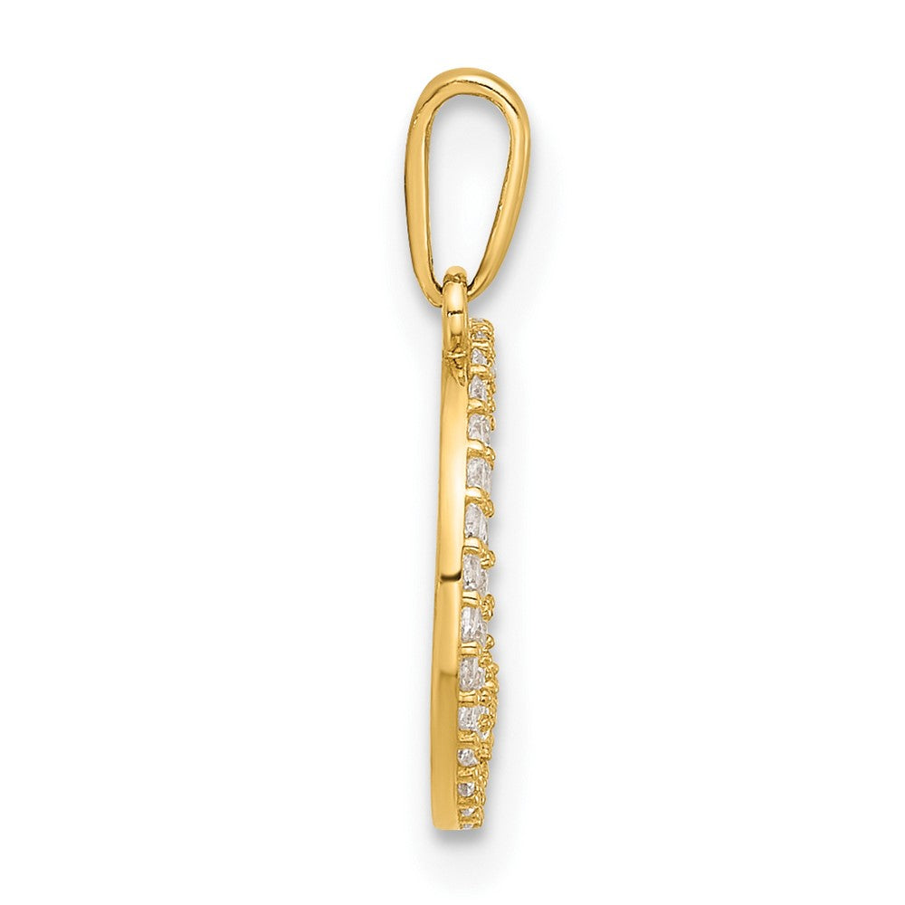 10K Gelbgold 10K Poliert Klar Zirkonia Mond und Sterne Charm