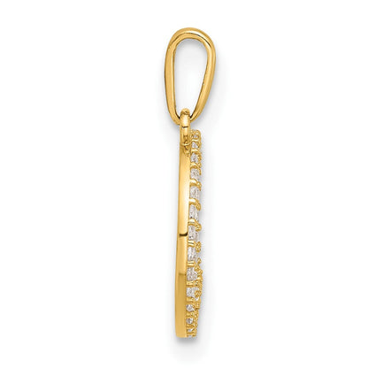 10K Gelbgold 10K Poliert Klar Zirkonia Mond und Sterne Charm