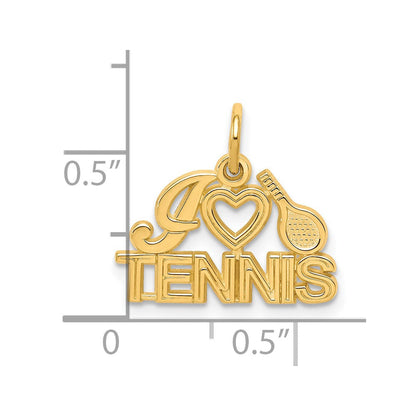 10K Gelbgold I Herz Tennis Charm