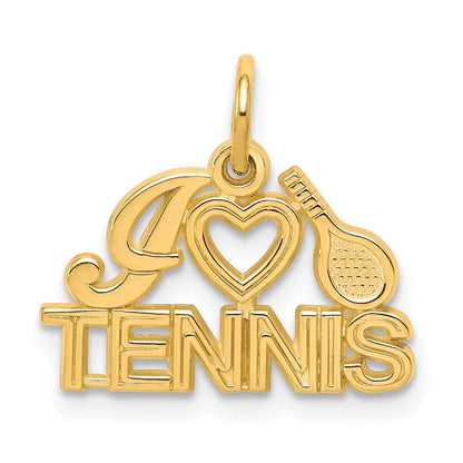 10K Gelbgold I Herz Tennis Charm