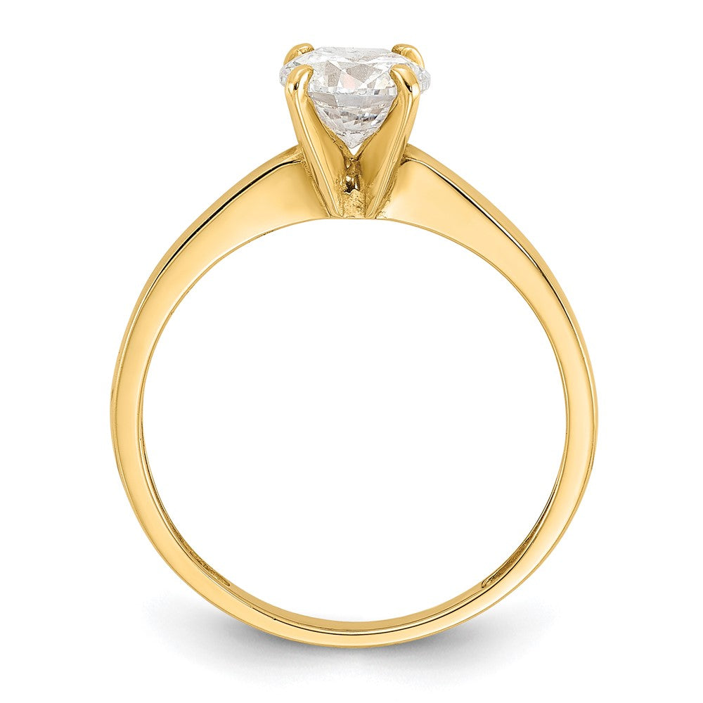 10K Gelbgold 10K Poliert Rund Zirkonia Solitär Ring