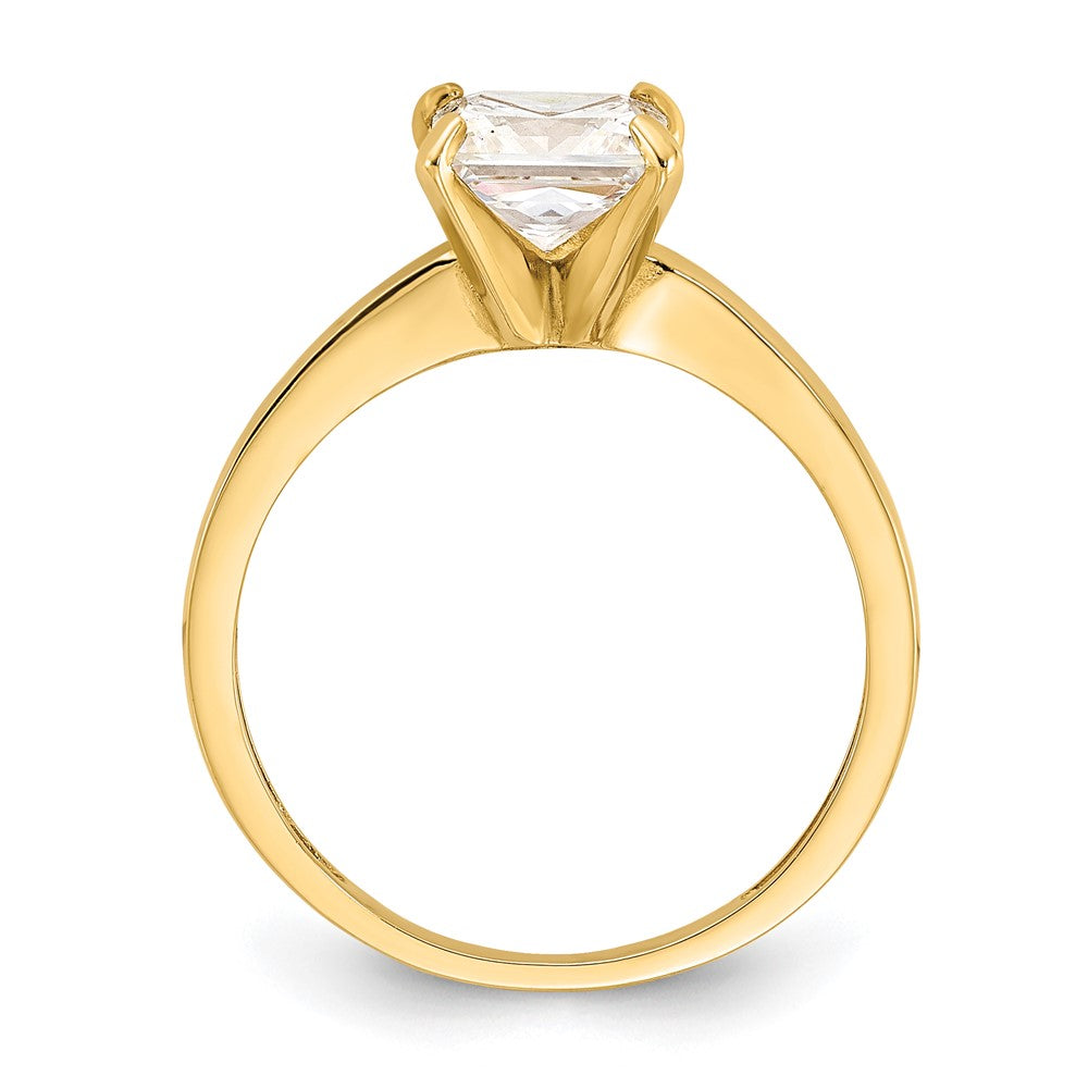 10K Gelbgold 10K Poliert Quadratisch Zirkonia Solitär Ring