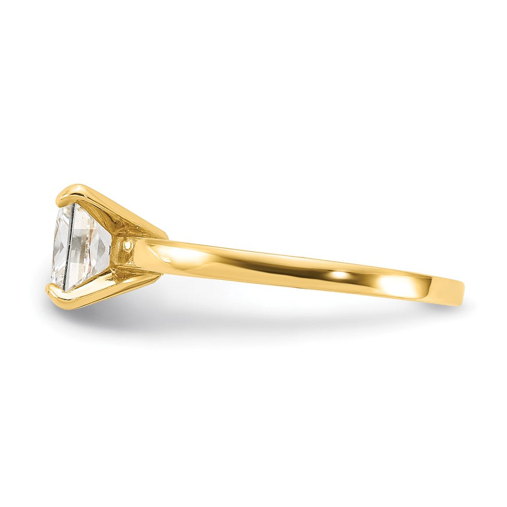 10K Gelbgold 10K Poliert Quadratisch Zirkonia Solitär Ring