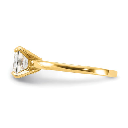 10K Gelbgold 10K Poliert Quadratisch Zirkonia Solitär Ring