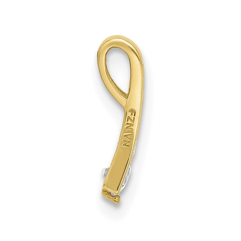 10K Gelbgold 10K Poliert Zirkonia Fantasie Kette Anhänger
