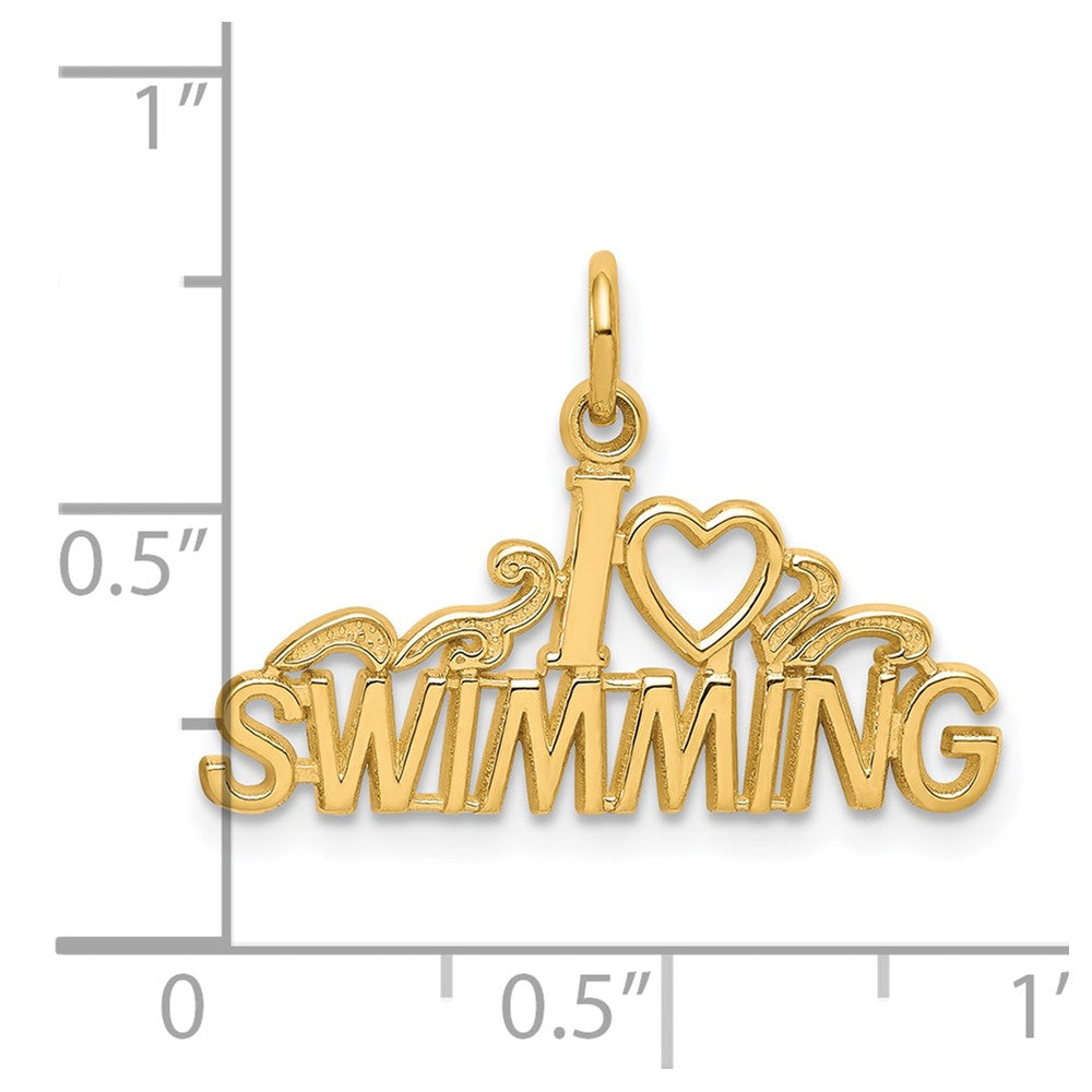 10K Gelbgold Swimming Charm