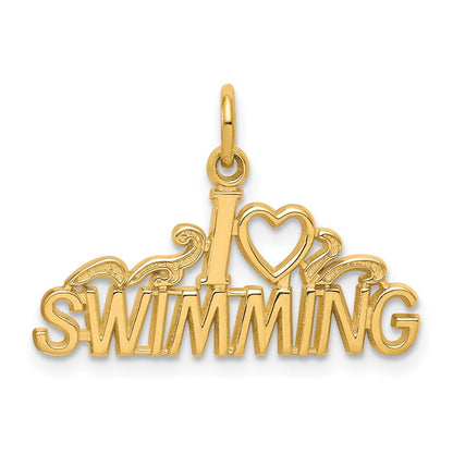 10K Gelbgold Swimming Charm