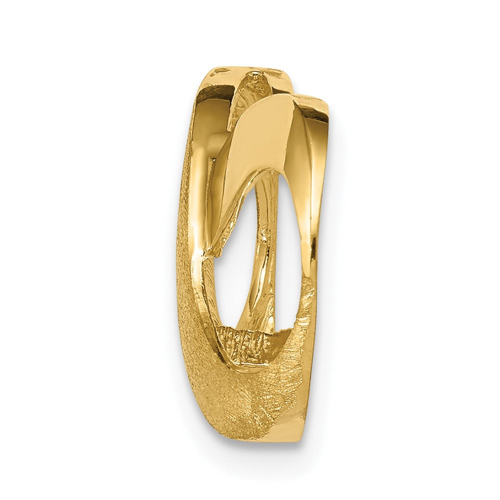 10K Gelbgold 10K Unendlichkeit Figure Eight Poliert und Strukturiert Anhänger