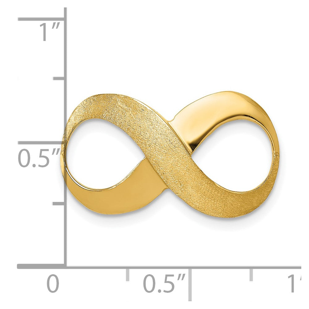 10K Gelbgold 10K Unendlichkeit Figure Eight Poliert und Strukturiert Anhänger