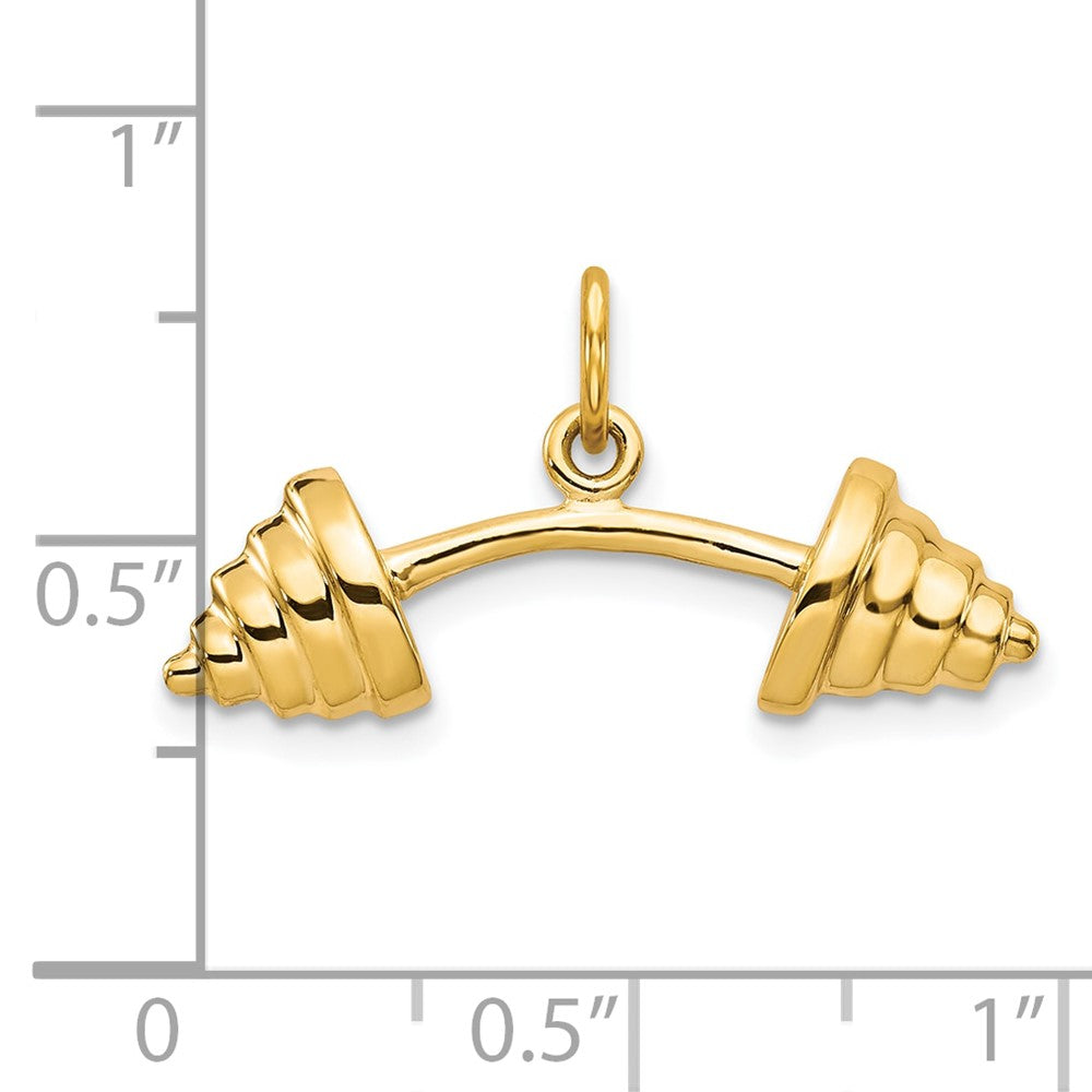 10K Gelbgold Massiv Barbell Charm