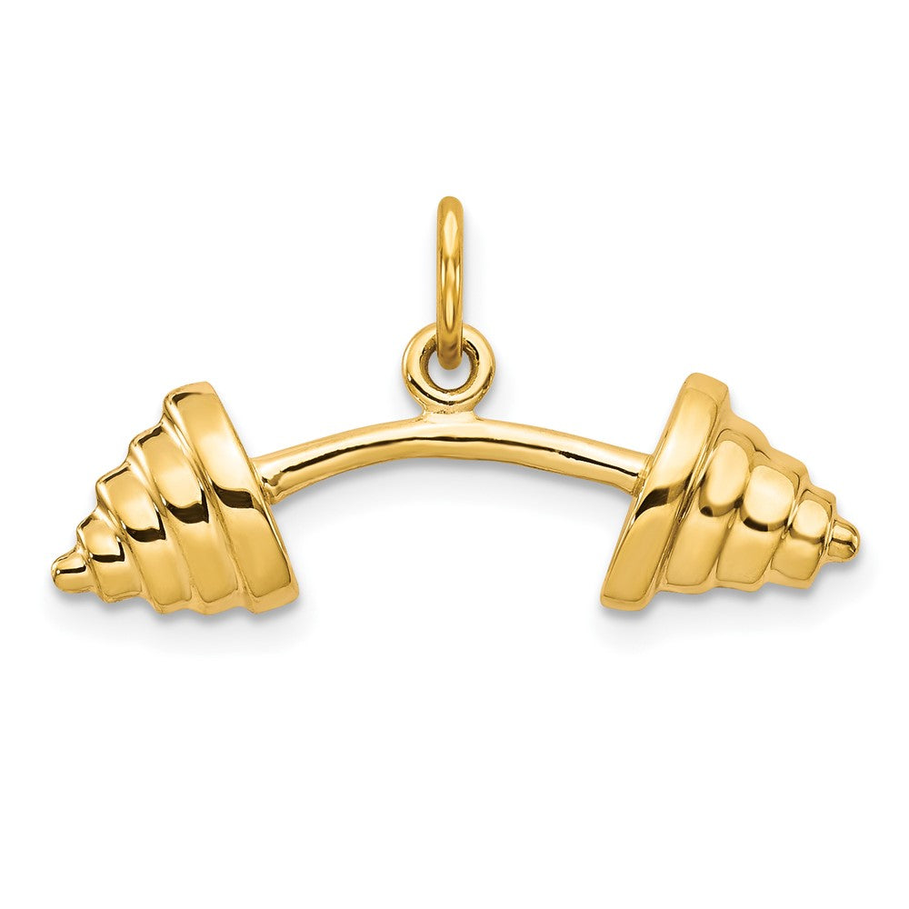 10K Gelbgold Massiv Barbell Charm