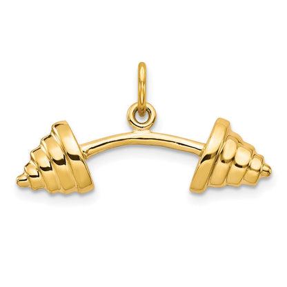 10K Gelbgold Massiv Barbell Charm