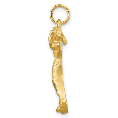 10K Gelbgold Golfer Charm