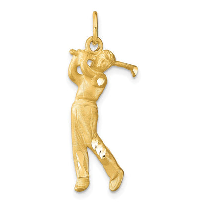 10K Gelbgold Golfer Charm