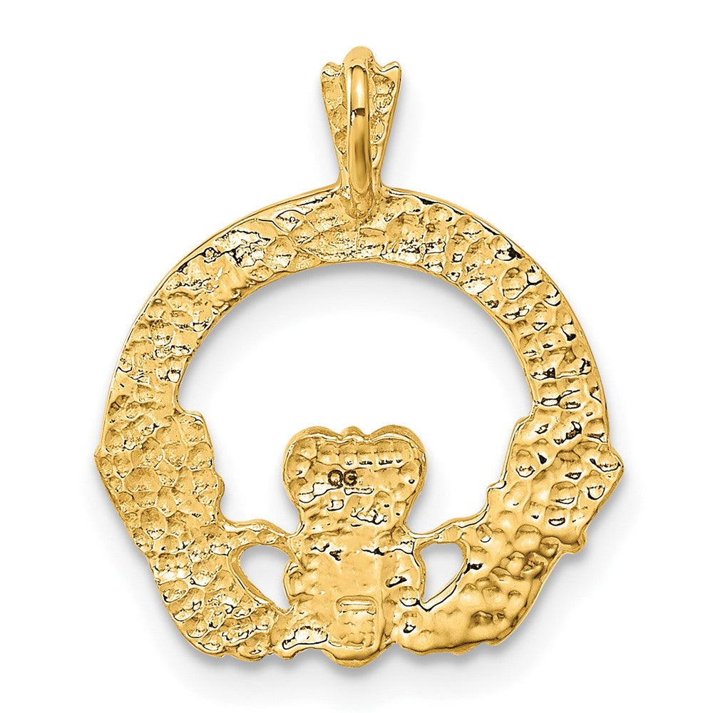 10K Gelbgold Claddagh Anhänger
