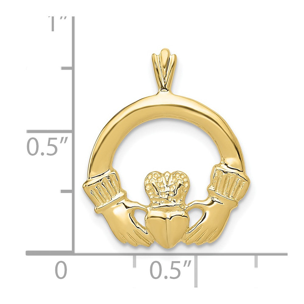 10K Gelbgold Claddagh Anhänger