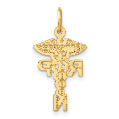 10K Gelbgold Registered Krankenschwester Practitioner Charm