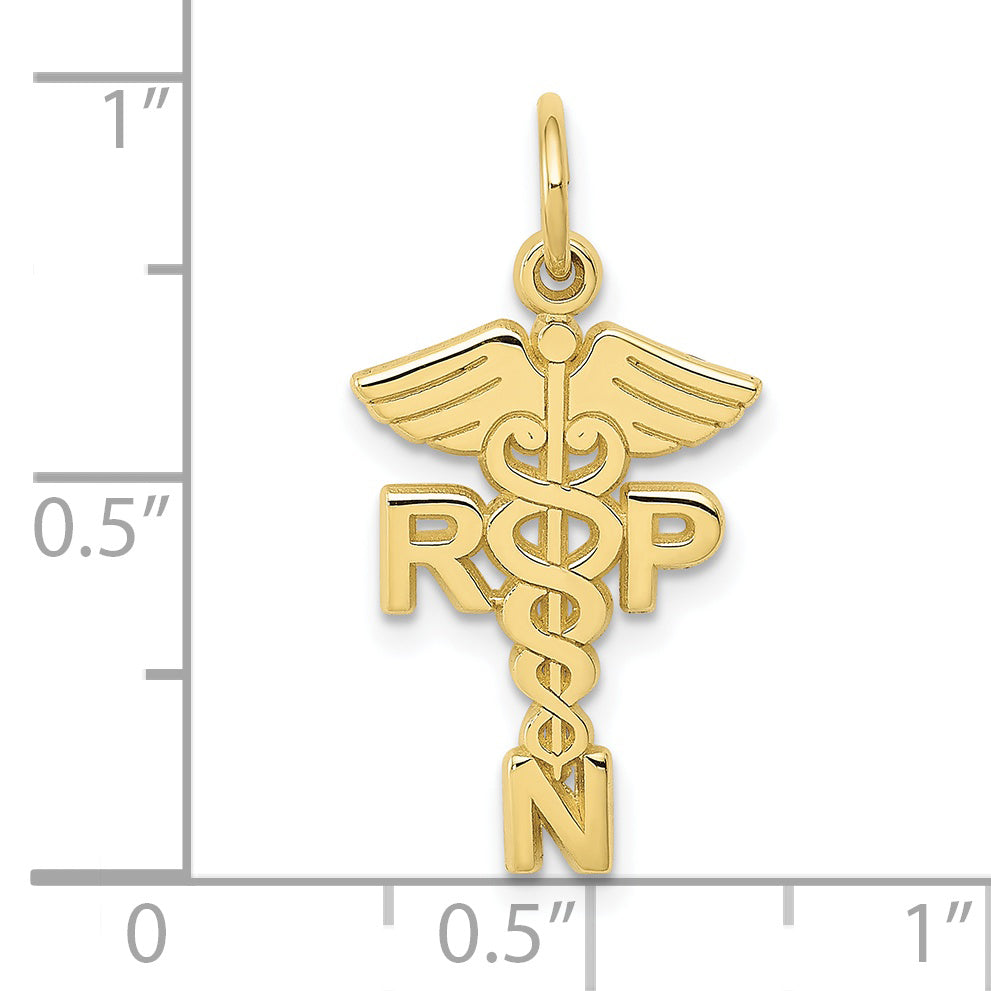 10K Gelbgold Registered Krankenschwester Practitioner Charm