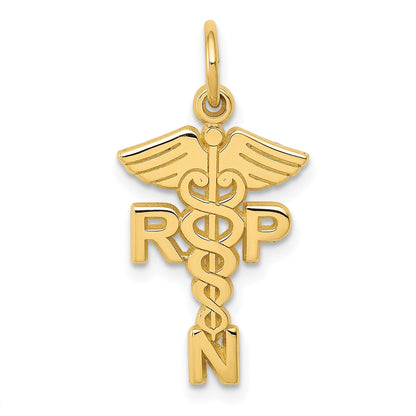 10K Gelbgold Registered Krankenschwester Practitioner Charm