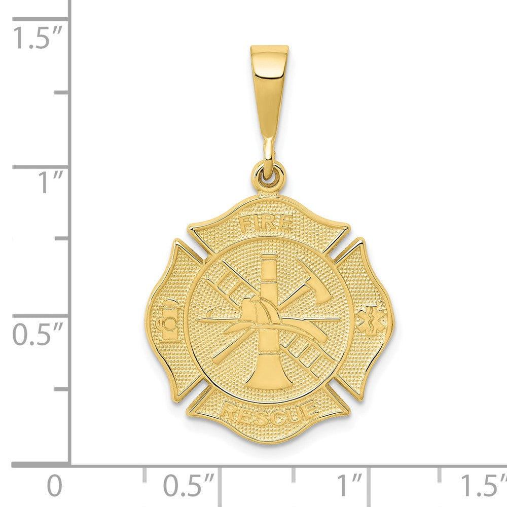 10K Gelbgold Feuer Rescue Anhänger