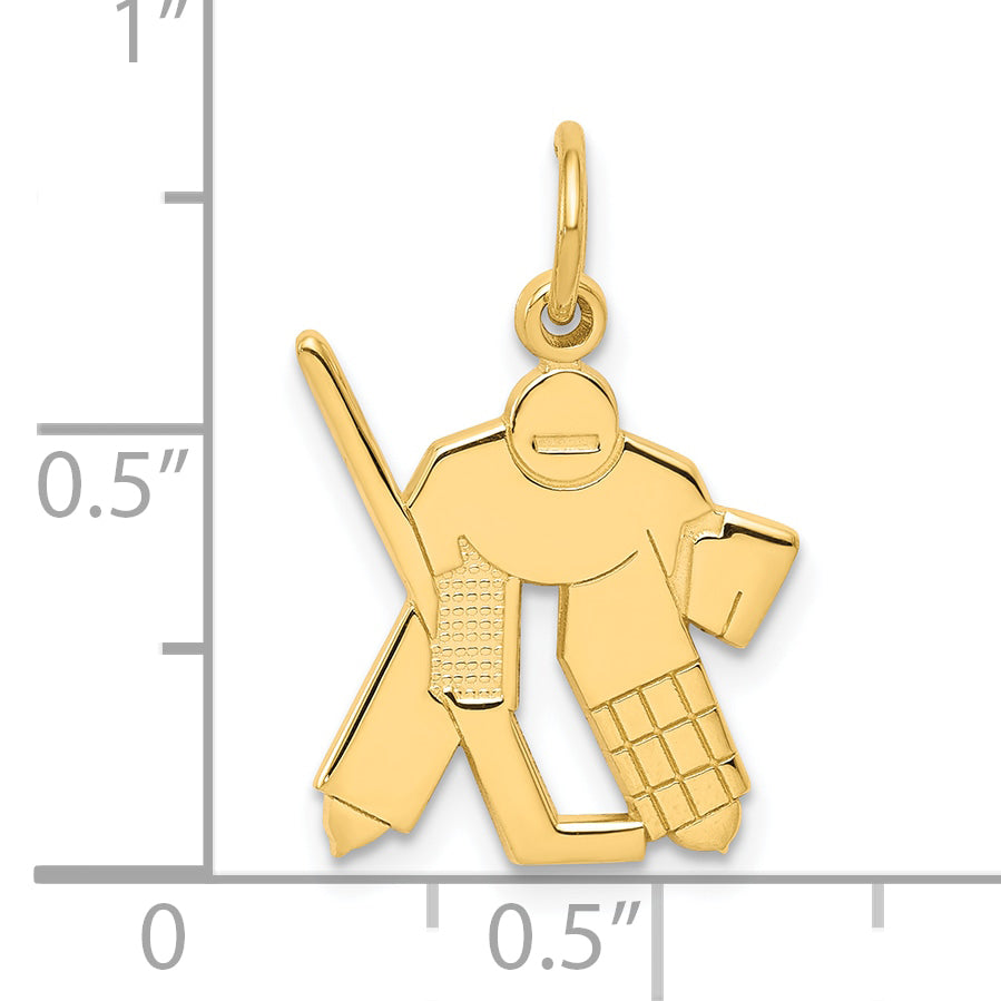 10K Gelbgold Hockey Charm