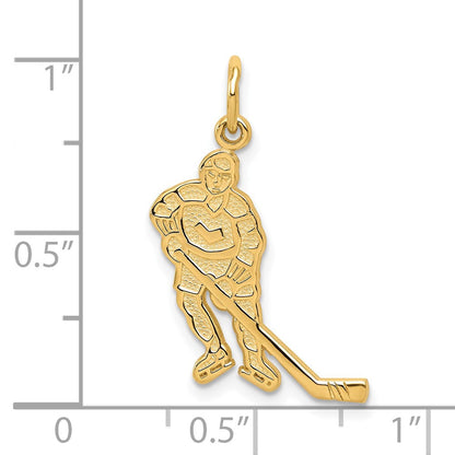 10K Gelbgold Hockey Charm