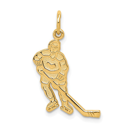 10K Gelbgold Hockey Charm