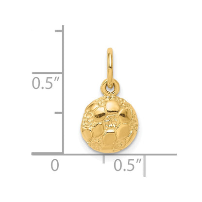 10K Gelbgold Fußball Charm