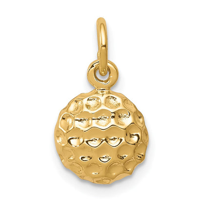 10K Gelbgold Golf Kugel Charm