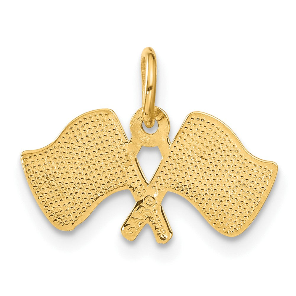 10K Gelbgold Racing Flags Charm