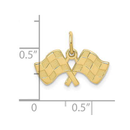 10K Gelbgold Racing Flags Charm