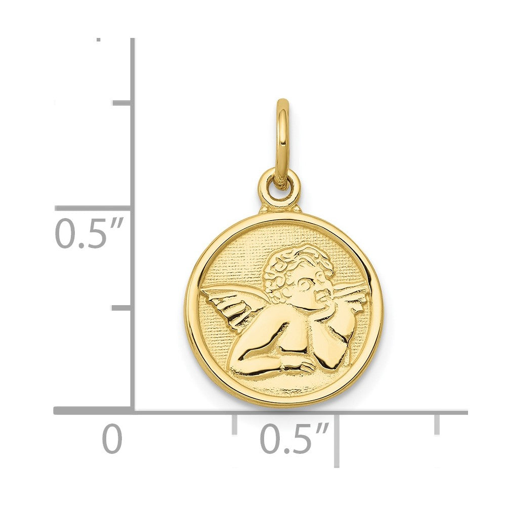 10K Gelbgold Poliert Engel Charm