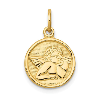 10K Gelbgold Poliert Engel Charm