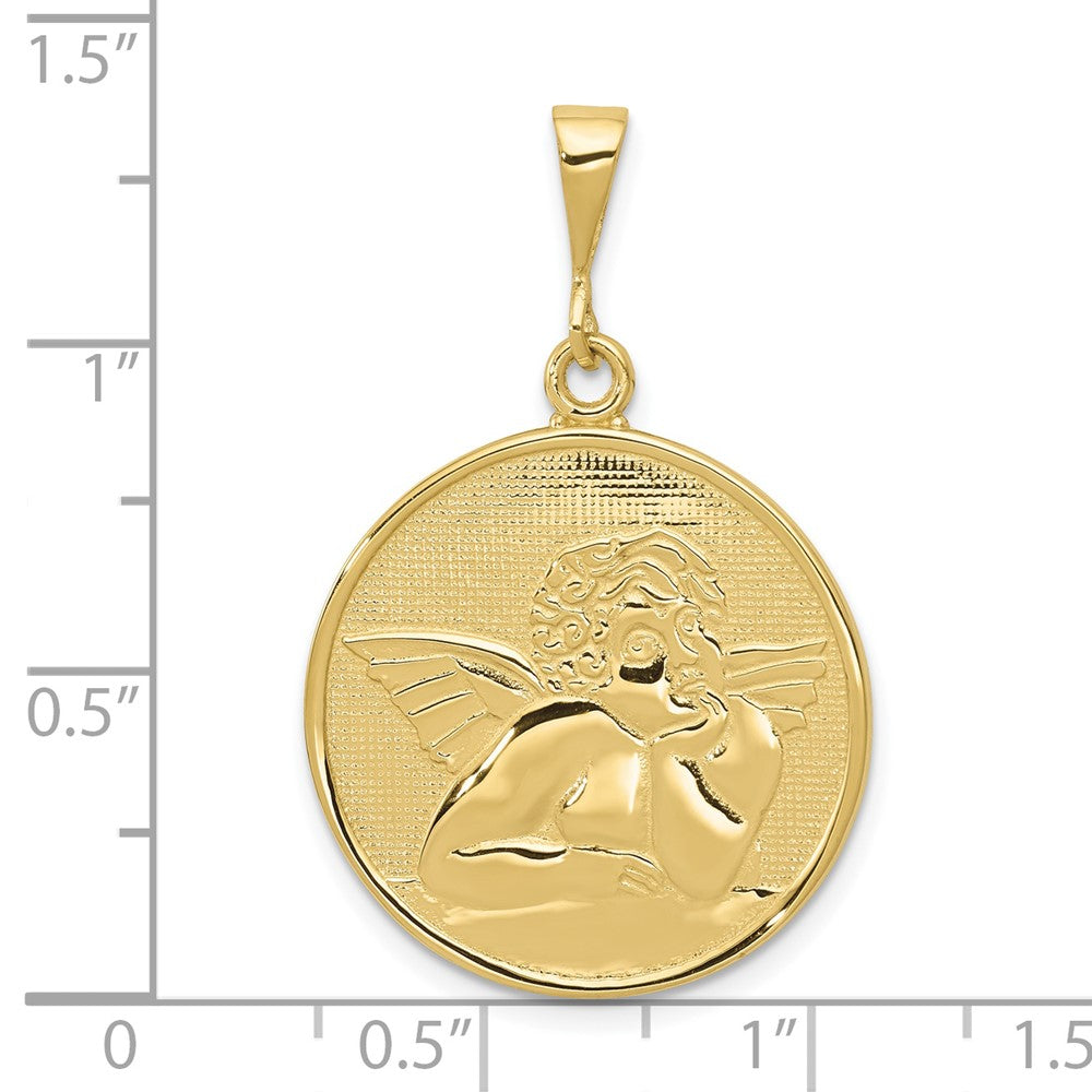 10K Gelbgold Poliert & Satiniert Engel Anhänger