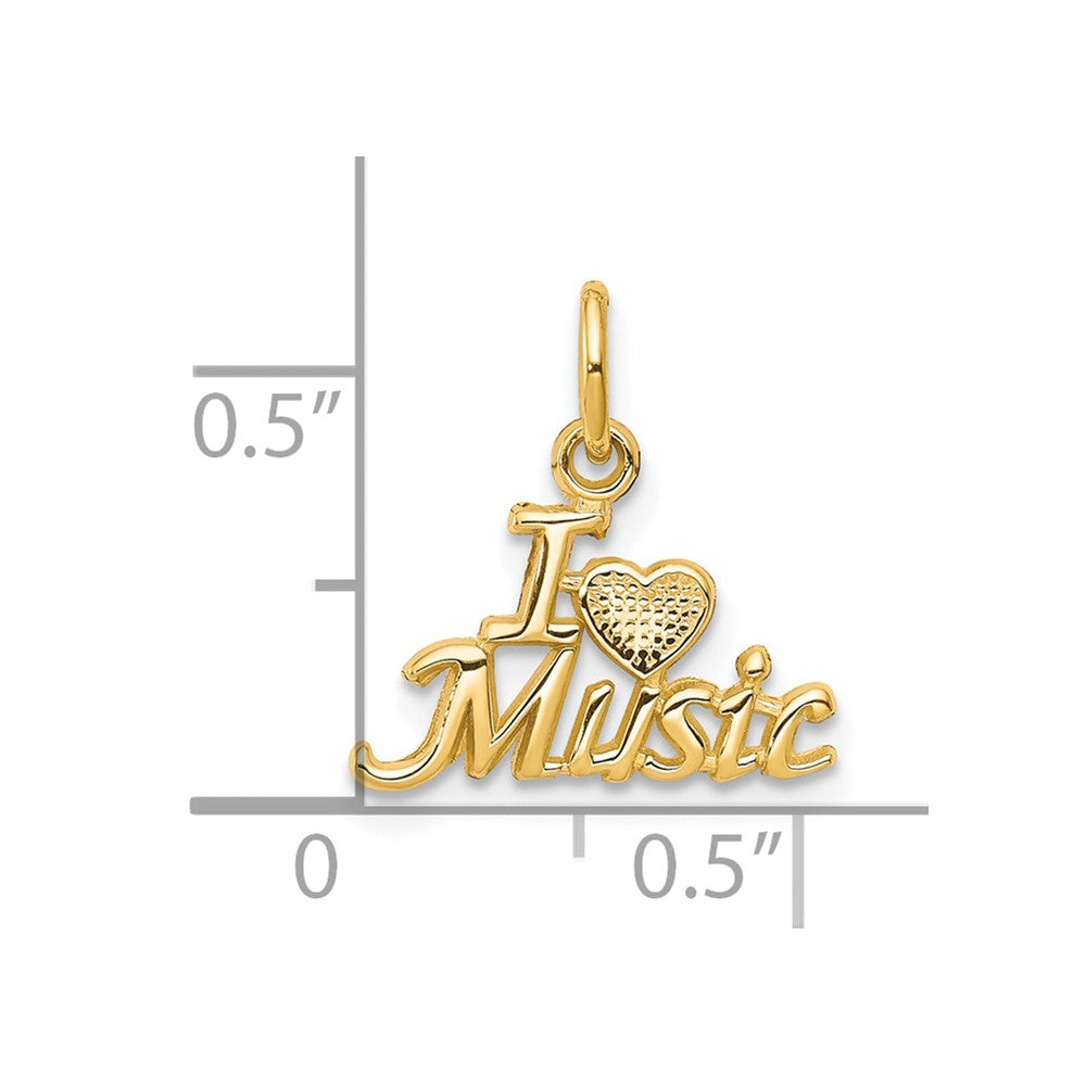 10K Gelbgold I Liebe Musik Charm