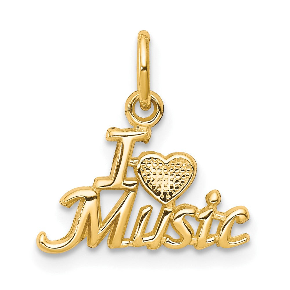 10K Gelbgold I Liebe Musik Charm