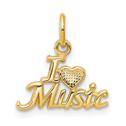 10K Gelbgold I Liebe Musik Charm