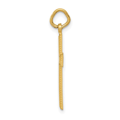 10K Gelbgold Diamantiert Kreuz Anhänger