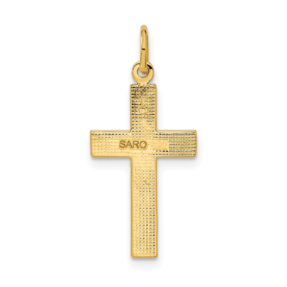 10K Gelbgold Diamantiert Kreuz Anhänger
