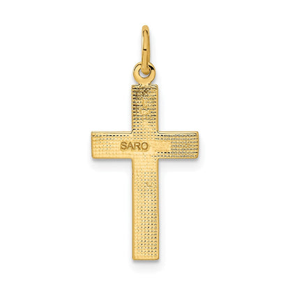 10K Gelbgold Diamantiert Kreuz Anhänger