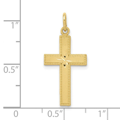 10K Gelbgold Diamantiert Kreuz Anhänger