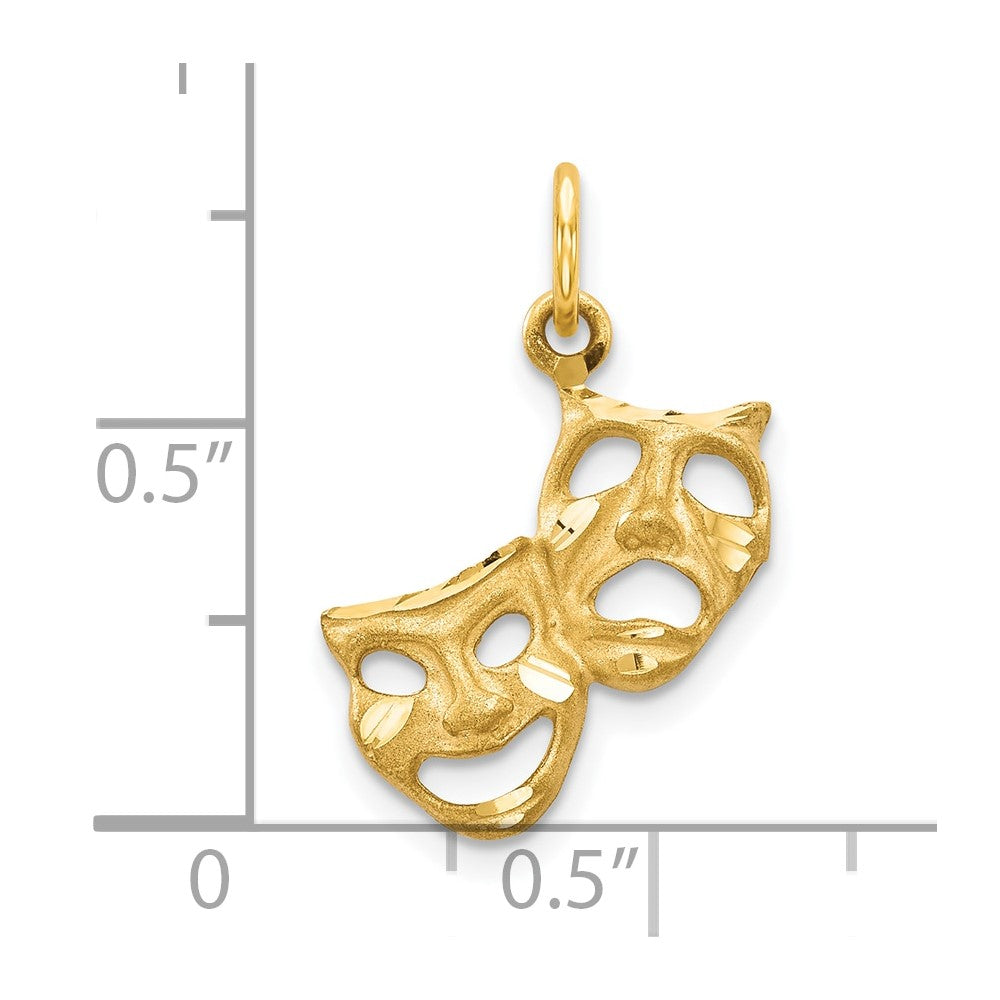 10K Gelbgold Comedy/tragedy Charm