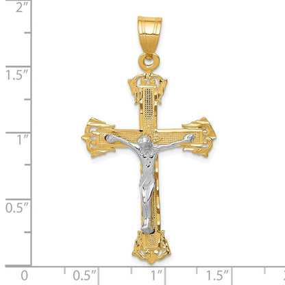 10K Bicolor Diamantiert Kruzifix Anhänger