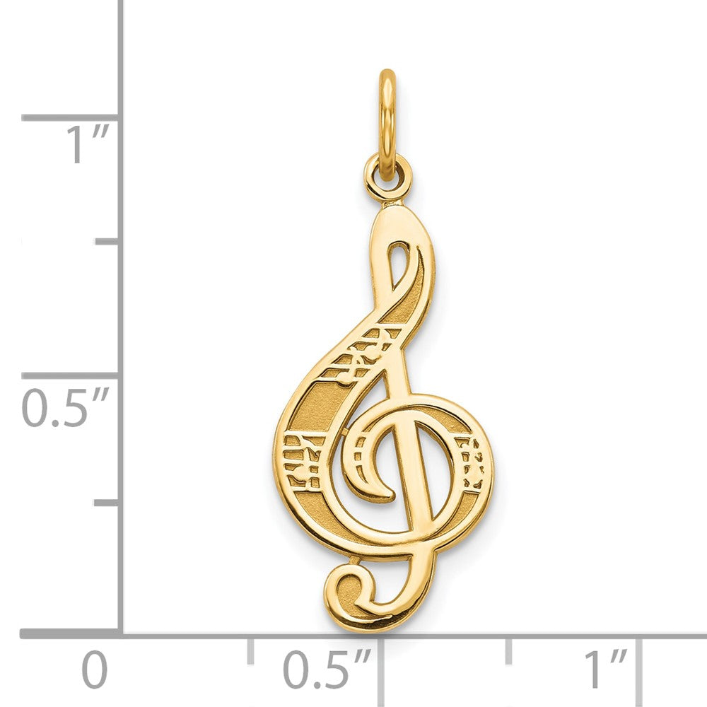 10K Gelbgold Noten Schlüssel Charm