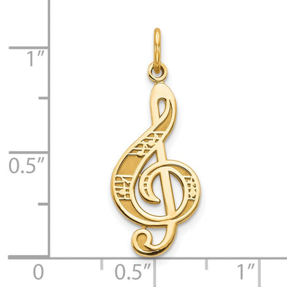 10K Gelbgold Noten Schlüssel Charm