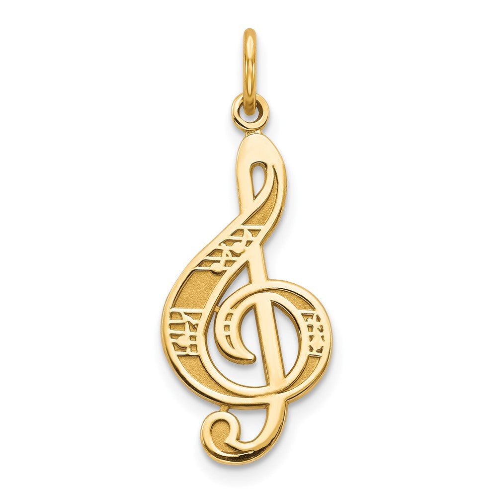 10K Gelbgold Noten Schlüssel Charm