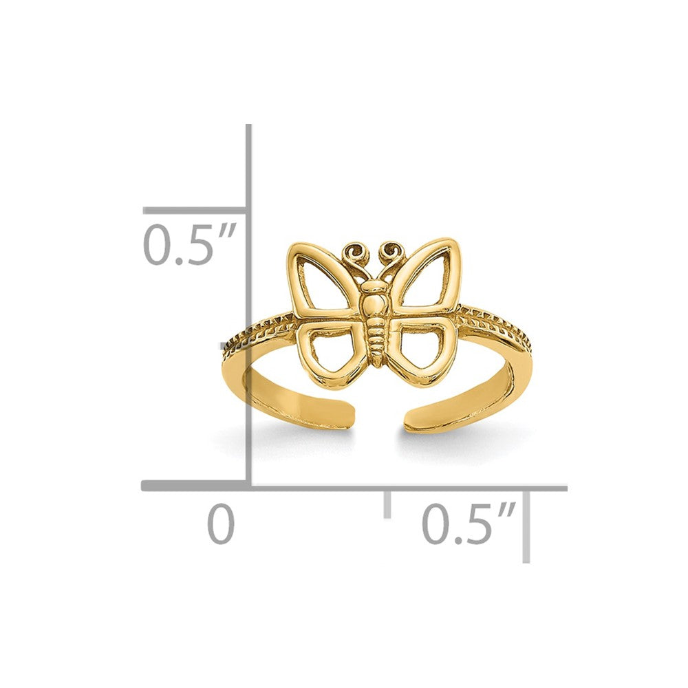10K Gelbgold Schmetterling Zehenring