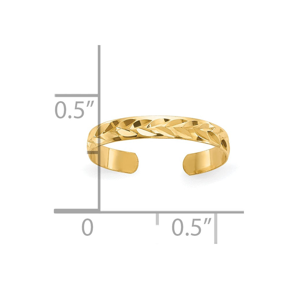 10K Gelbgold 10K Diamantiert Zehenring