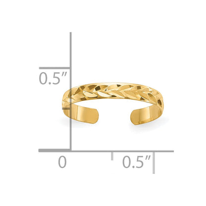 10K Gelbgold 10K Diamantiert Zehenring
