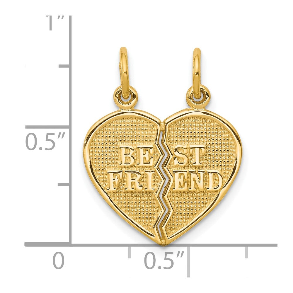 10K Gelbgold Beste Freund 2 Stück Break-a-part Charm